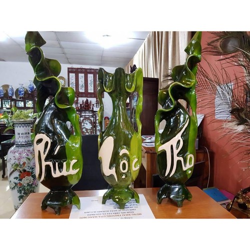 Bộ Lục Bình Gỗ Đổi Màu Phúc Lộc Thọ